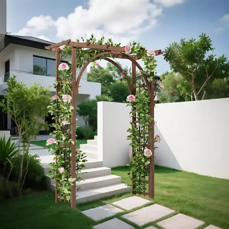 Traliccio Ad Arco Da Giardino In Legno Robusto 85 - Pergola Esterna Per Piante Rampicanti, Matrimoni/Patio/Prato/Cortile, Facile Montaggio