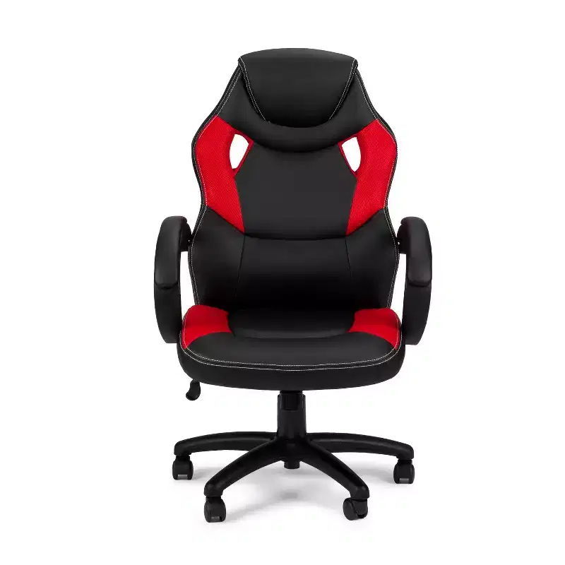 HomeStock 38 in.H Adjustable Height Black Faux Leather Seat Material with Swivels Office Chairs