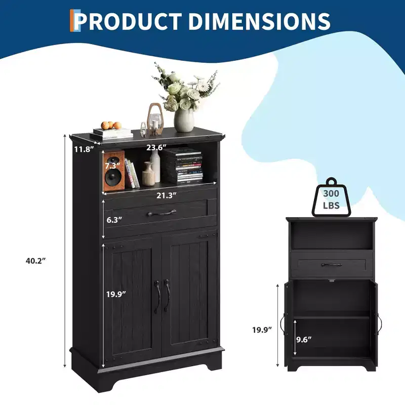 Bathroom Storage Cabinet Farmhouse Organizer for Bathroom, Kitchen, Living Room, Entryway