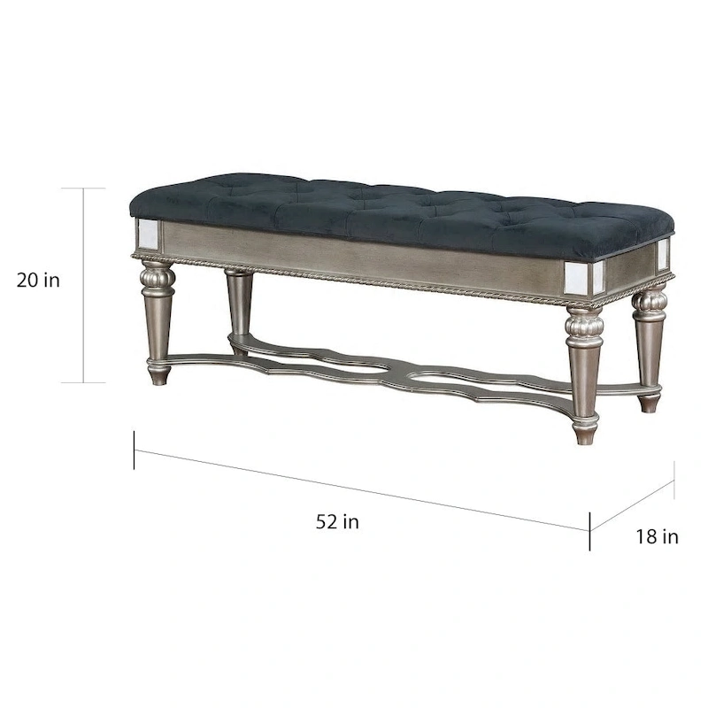 Zeln Traditional Fabric Tufted Upholstered Accent Bench by Furniture of America