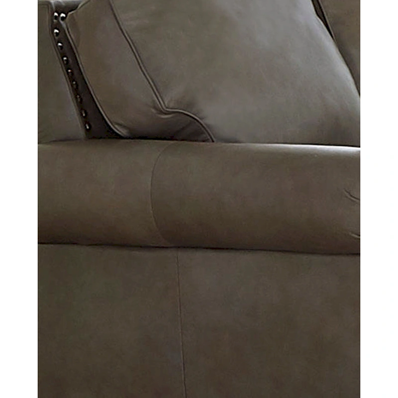 Vernon Top Grain Leather Upholstered Nailhead Trim Sleeper Sofa