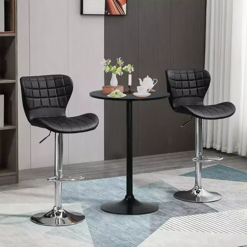 FDW Modern Round Pub Hydraulic Dining Room Home Kitchen Bar Top Tall Table