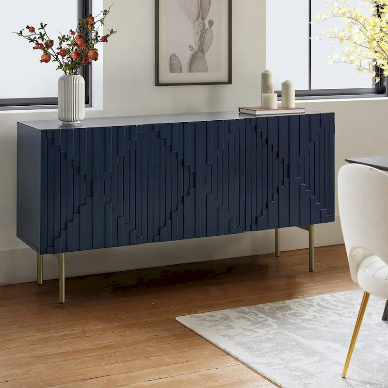 Modern 58 Wide Sideboard with Cable Management & Adjustable Feet
