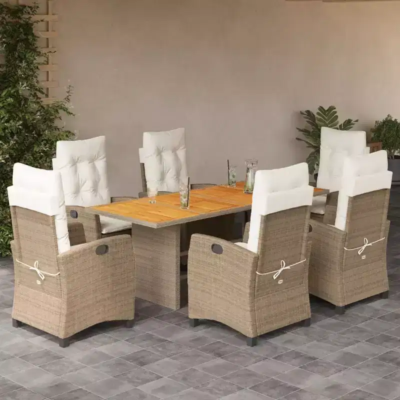 vidaXL Patio Dining Set with Cushions in Various Colors