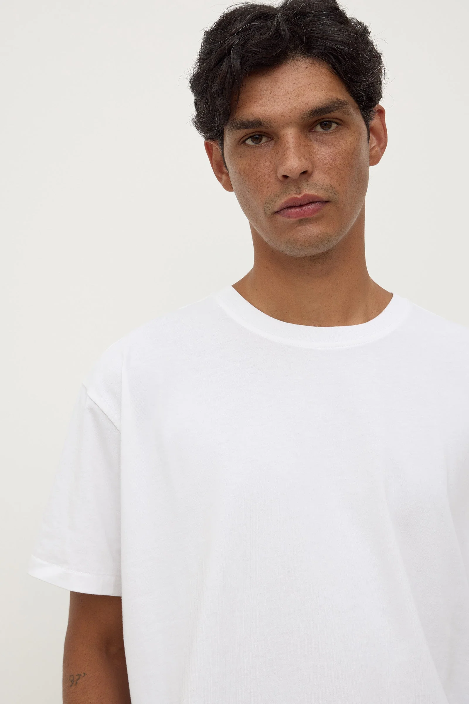 White Cropped Cotton Tee