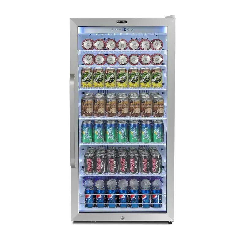 Whynter CBM-1060XLW Commercial 10.6 cu. ft. Stainless Steel Commercial Beverage Merchandiser Display Refrigerator with Superlit Door and Lock