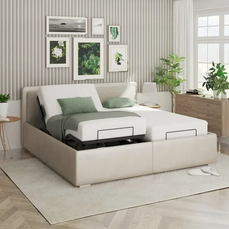 Twin XL / Queen / Split King Adjustable Bed Frame — Zero-Clearance Design, Zero-Gravity Mode, Includes Mattress Retainers