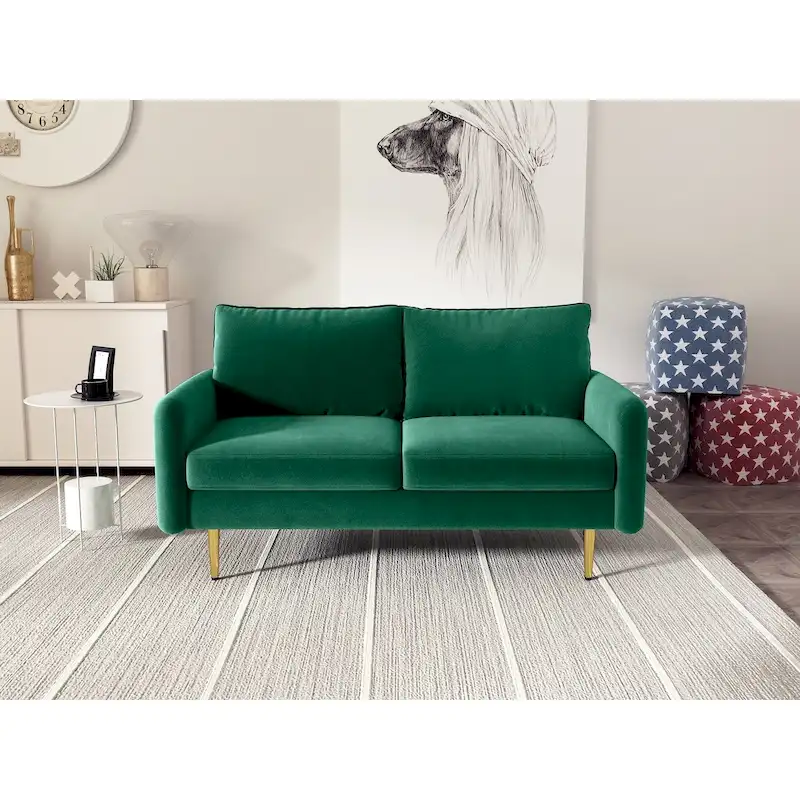 58 Velvet Square Arm Loveseat
