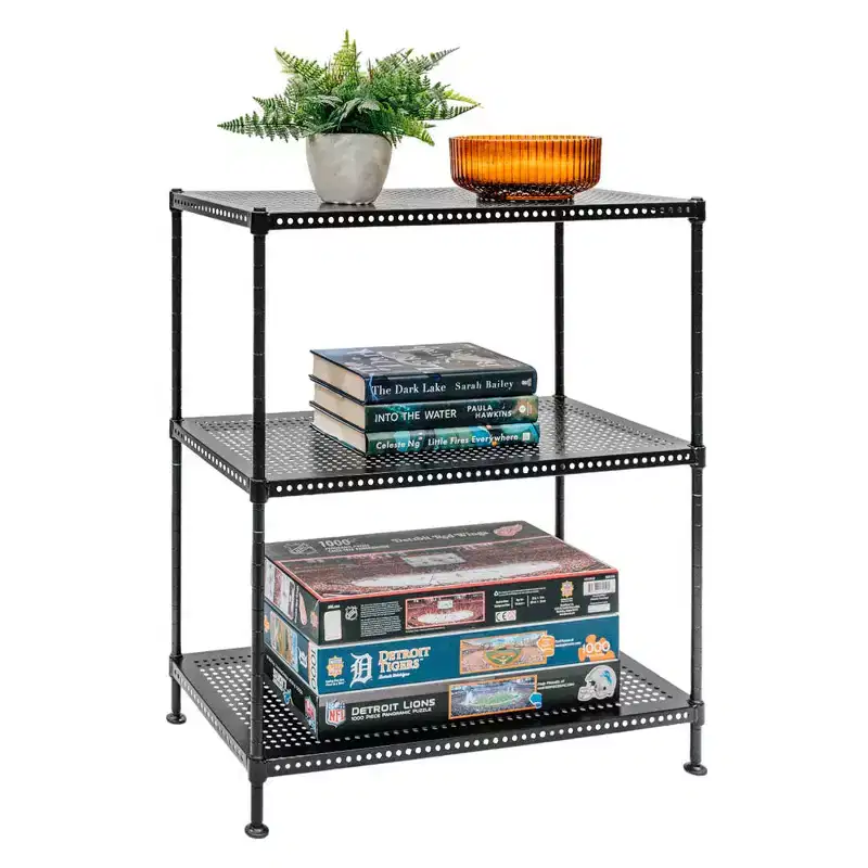Standard Duty 12d x 24w x 28h 3-Tier Perforated Metal Shelving