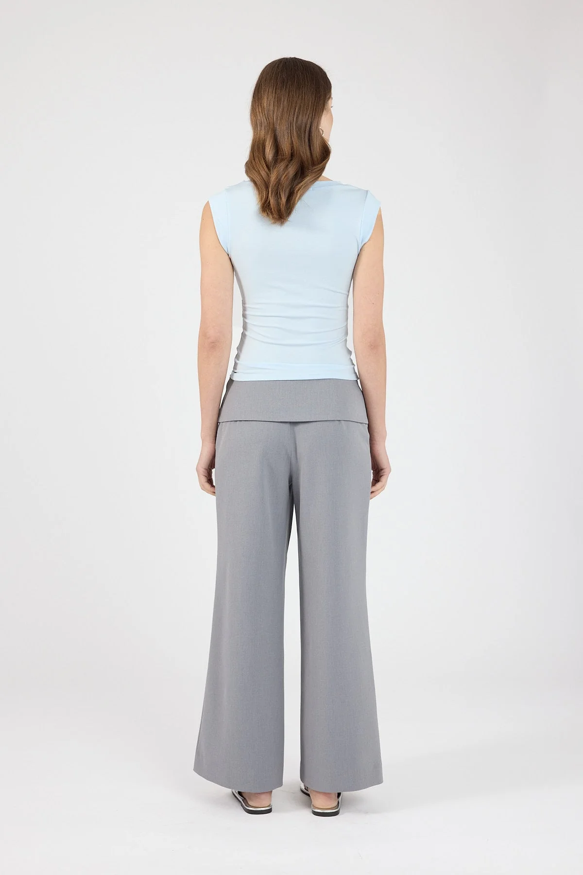 Petite Fold Over Pant Grey