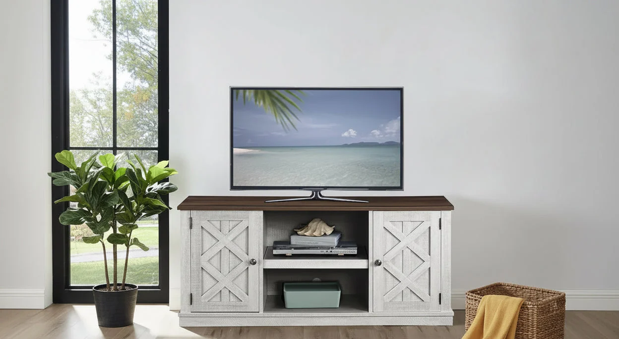 54 Faux Raw Wood TV Stand for 60 TVs - 54 in Width