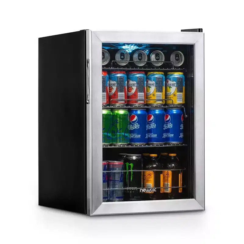 Newair 90-Can Freestanding Stainless Steel Beverage Fridge -17