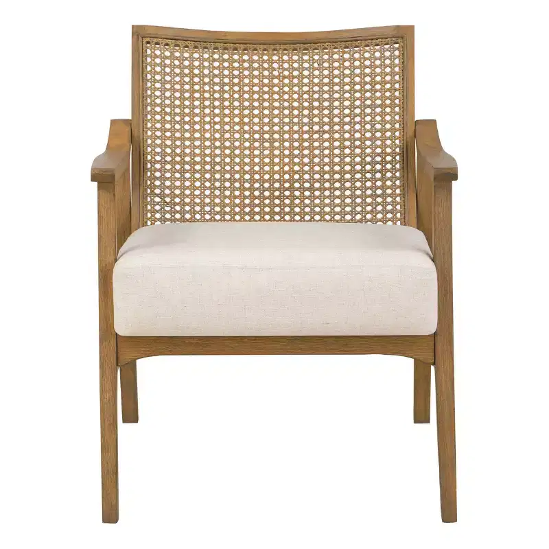 Alaina Armchair Linen - OSP Home Furnishings: Khaki Upholstered Accent Chair, Removable Cushions, Transitional Style