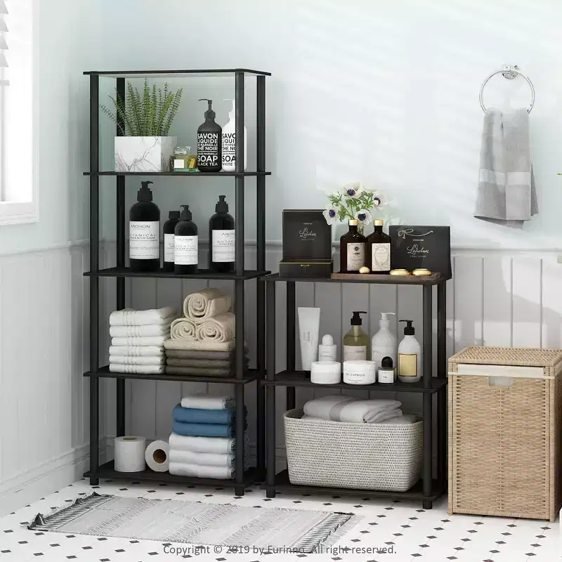 3-Tier Industrial Bookcase Compact Open Storage Shelf Display Rack