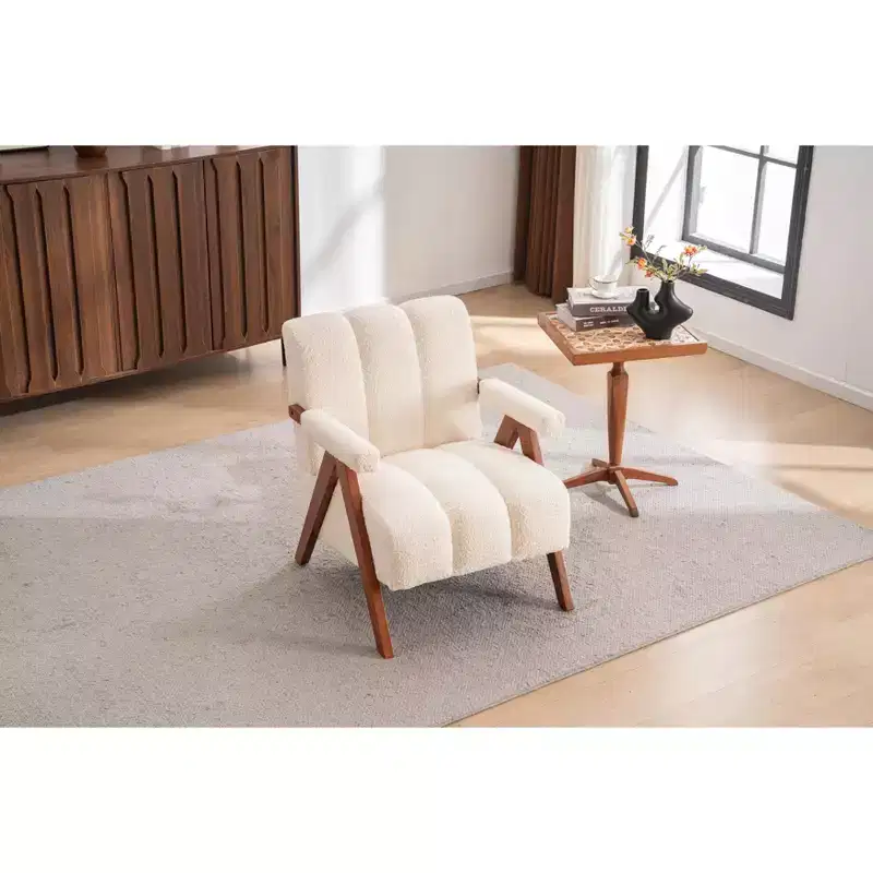 ModernLuxe Accent Chair Upholstered Single Sofa Chair Ergonomic Lounge Armchair Cushioned Reading Chair Leisure Chair, Chenille