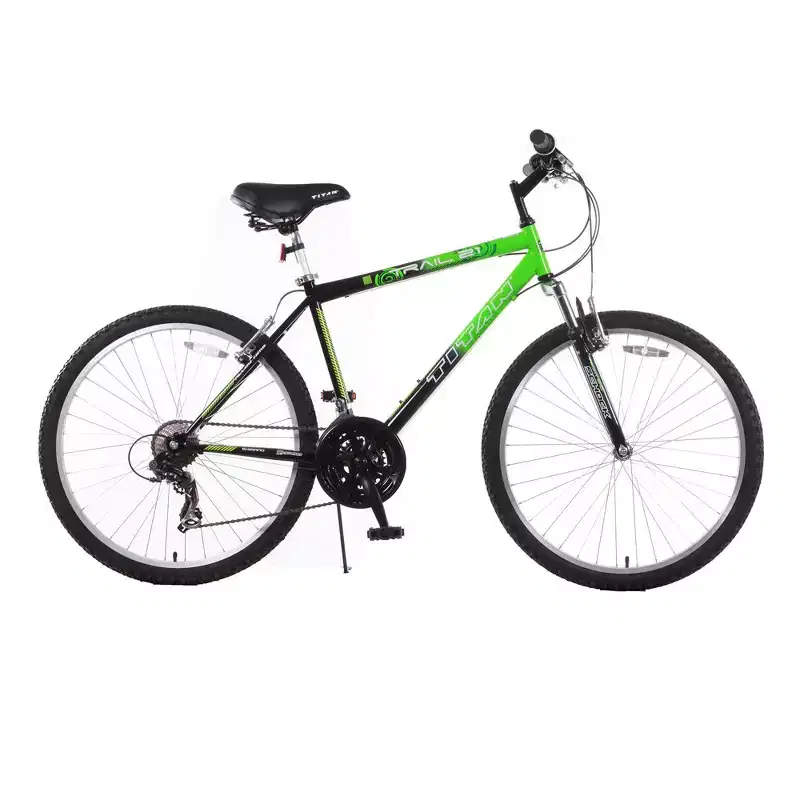 Titan Trail 21-speed Suspension Men's Mountain Bike, 18-Inch Frame, Green and Black