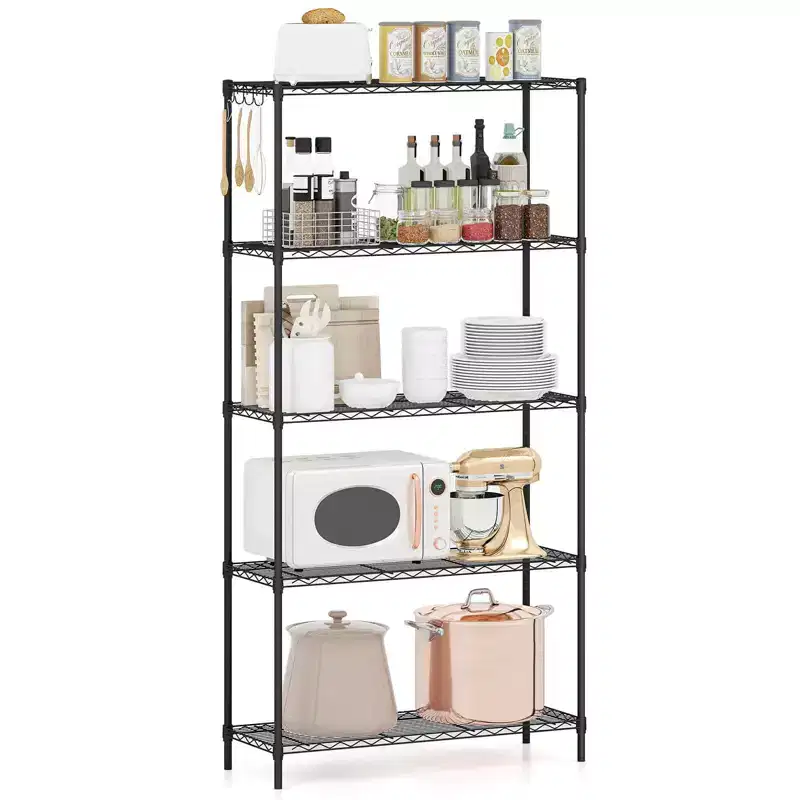 Costway 5-Tier Metal Storage Shelving Unit w/V-Shaped Wire Rack for Home Kitchen Garage