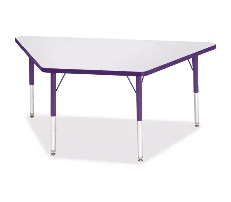 Berries Elementary Height Prism Edge Trapezoid Table 30 x 60 in Purple
