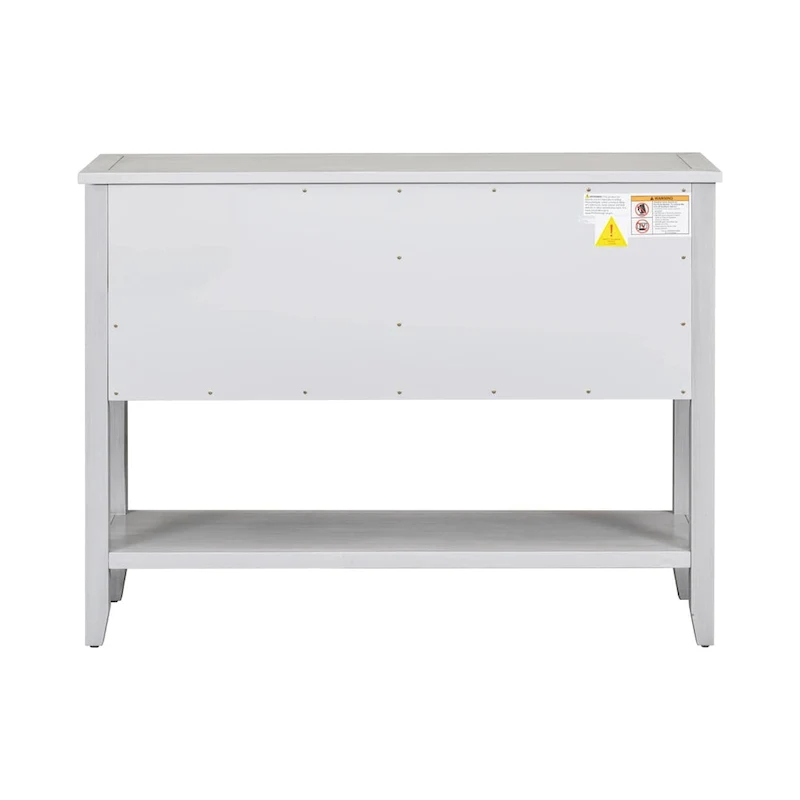 Retro Sideboard Console Table with Drawers and Bottom Shelf