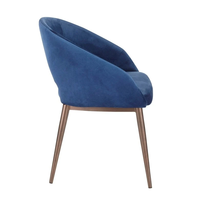 Upholstered Dining Chair with Copper Metal Legs