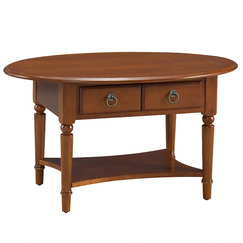 Copper Grove Churn Creek Oval Coffee Table with Shelf