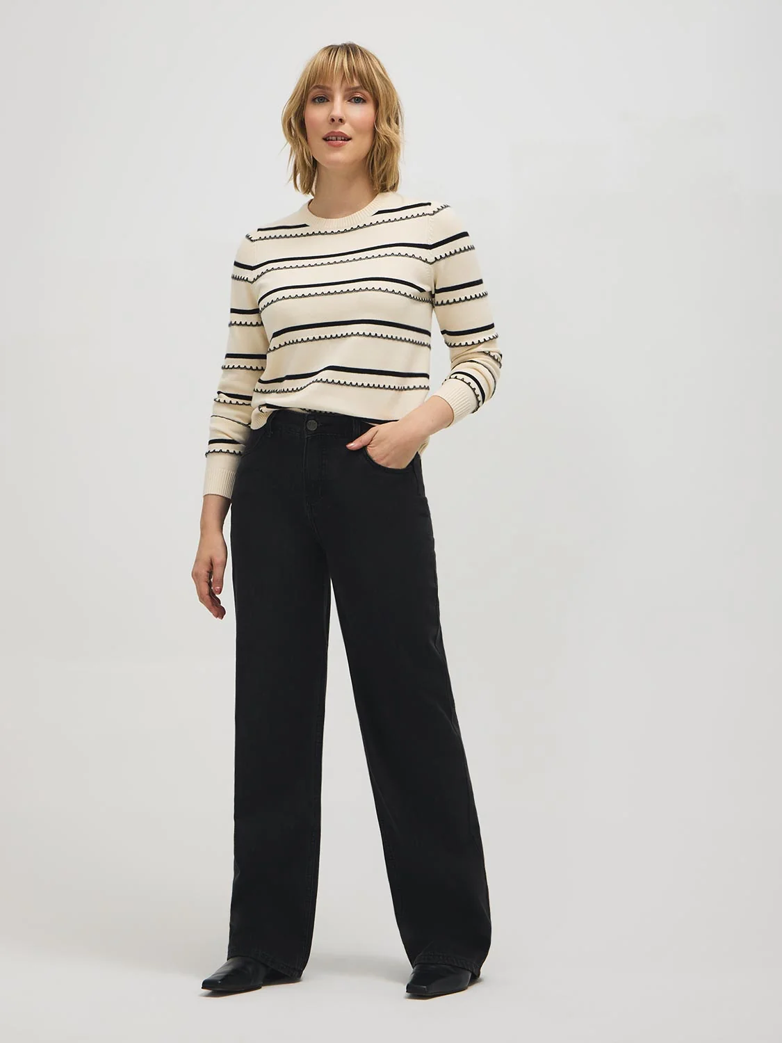 Striped Whipstitch Sweater