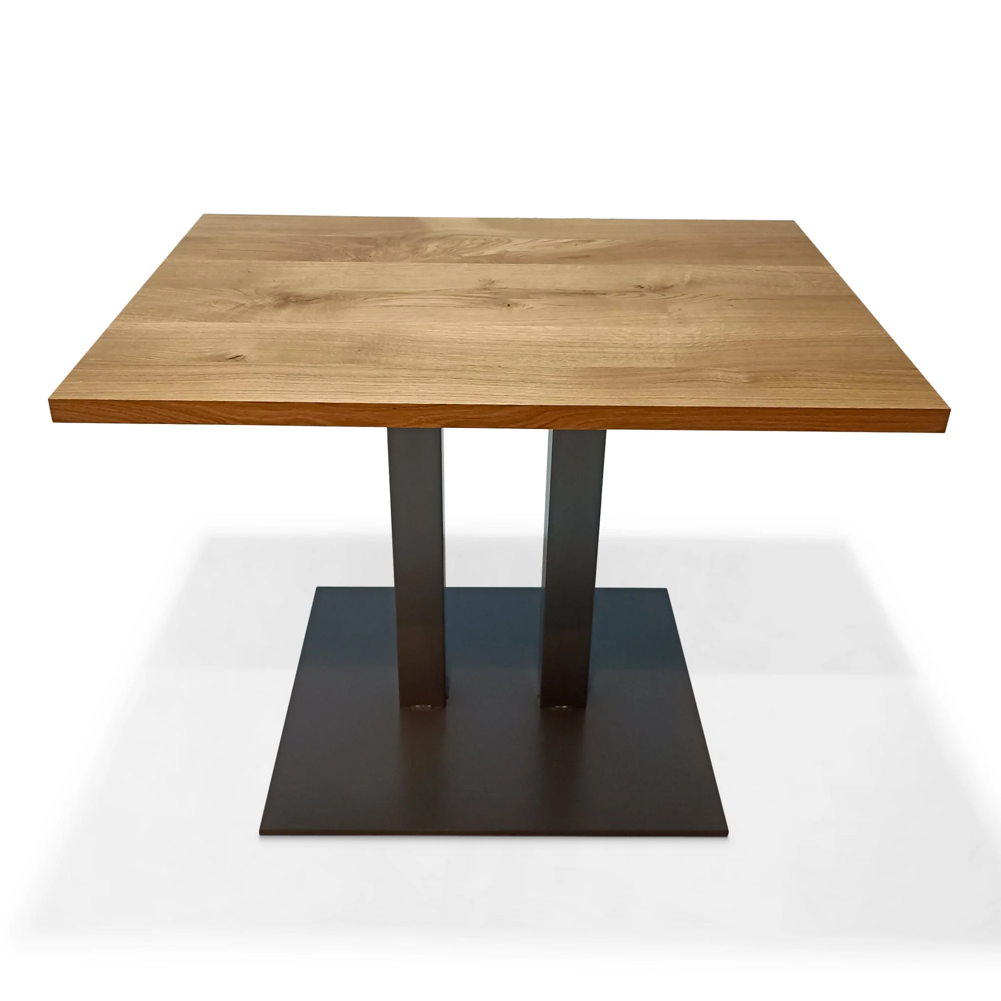Pedestal Dining Table - PLEASE CONTACT FOR QUOTE VIA EMAIL The Dining/Bar Table combines elegance and functionality with its ultra-durable oak top