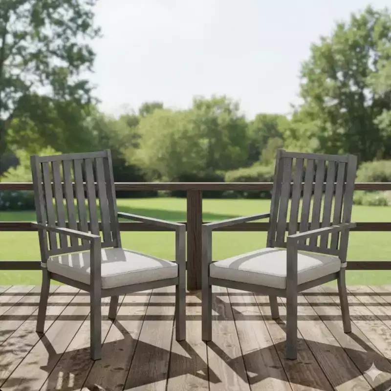 Set of 4 23 All-Weather Aluminum Patio Dining Chairs with Thick Cushions