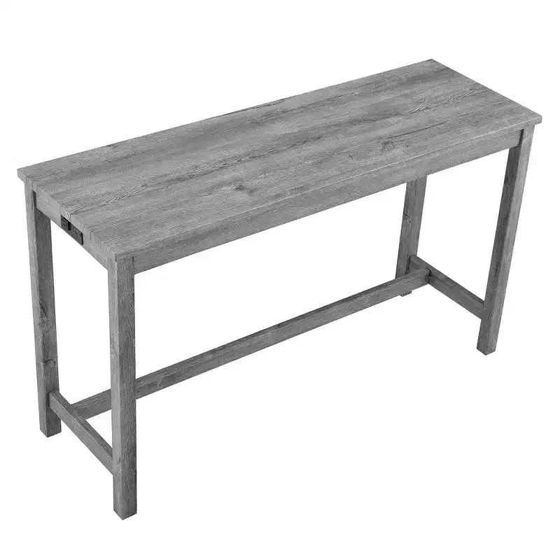 sumyeg Industrial 4-Piece Bar Table Set with Power Outlet in Grey