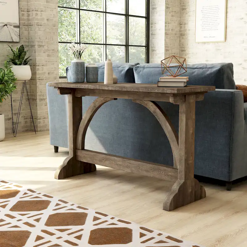Rustic Oak Finish 47-inch Sofa Table
