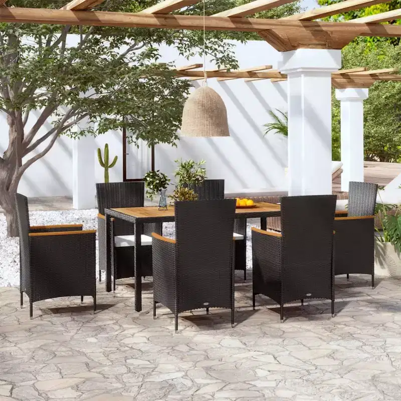 vidaXL Outdoor Furniture Set Black