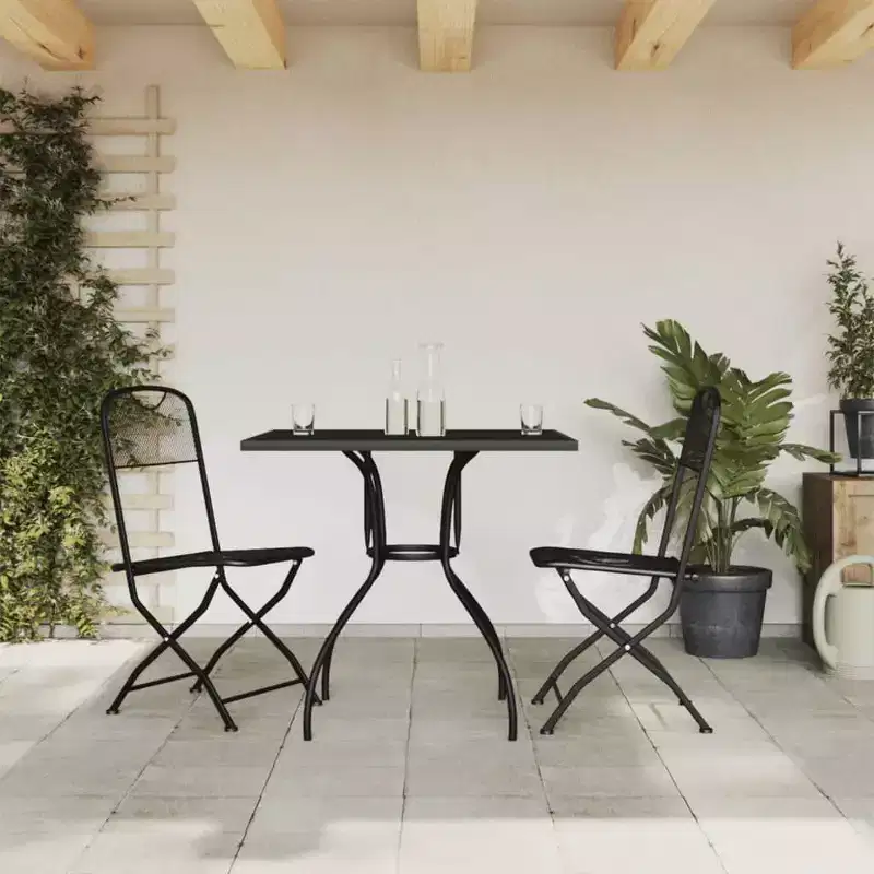 vidaXL Anthracite Metal Mesh Garden Dining Set