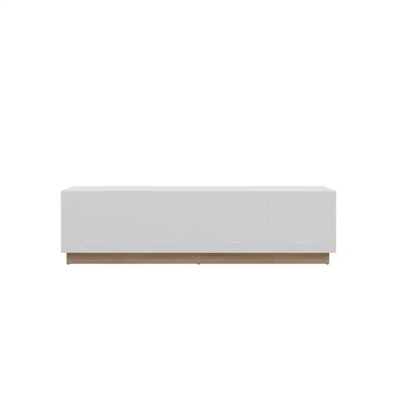 Nexera Nauraa TV Stand for TVs up to 80" White: Modern Console with Adjustable Shelves, Cable Management