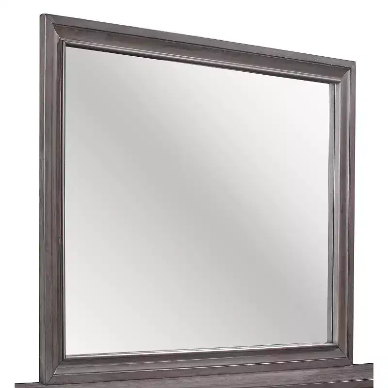 Modern Seville Mirror in Grey Finish, Sleek Wooden Trim Mirror for Bedroom or Dressing Space