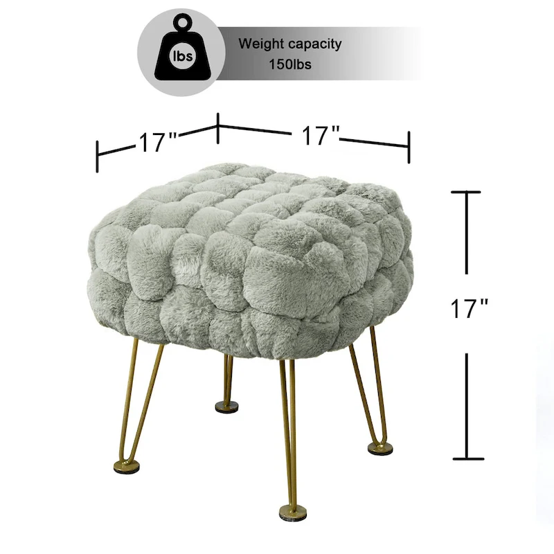 FoxFauxFur Pouf Stool