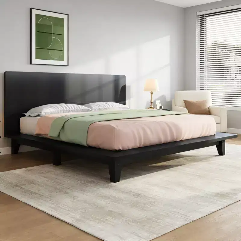 Luxystar Modern King Size Platform Bed Frame with Headboard