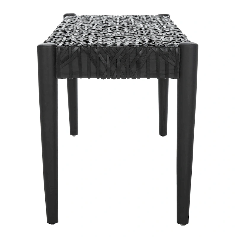 SAFAVIEH Mahalia Bandelier Wood & Leather Bench - 47 W x 16 D x 19 H - 47Wx16Dx19H