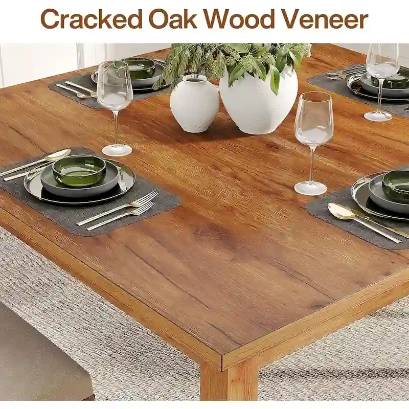 Country Rustic Square Dining Table with Solid Wood Legs - 39.4D x 39.4W x 30H