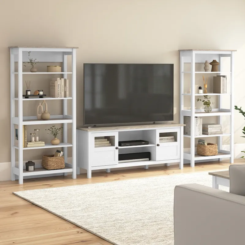 Mayfield Farmhouse 60W TV Stand with Bookcases.
