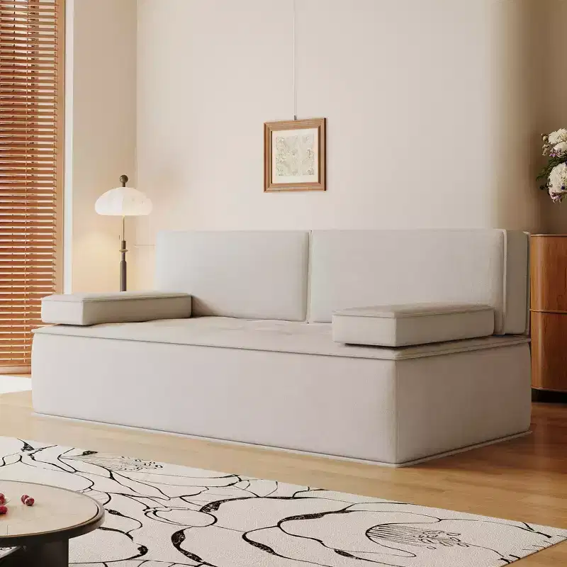 Luck Live 79 Multi-Functional Fabric Sleeper Sofa, Convertible Couch Bed with Supportive Foam Cushion for Apartment & Studio