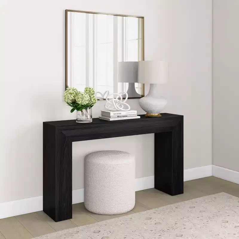 Plank+Beam Grand Console table, 56 Solid Wood Modern Sofa Table, Entryway Table for Hallway, Behind the Couch, Living Room, Foye