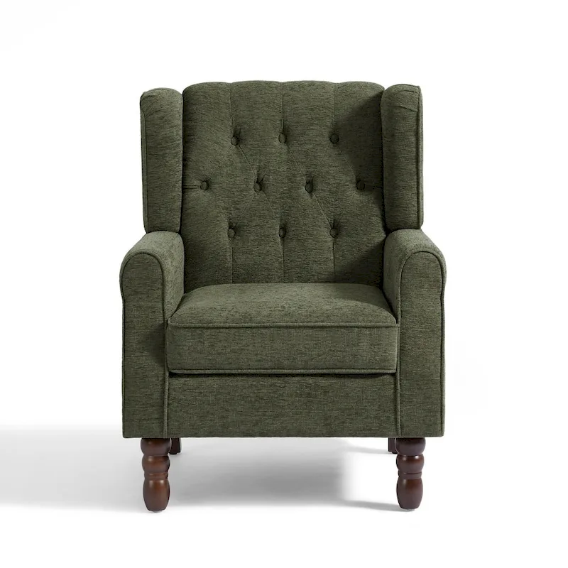 Button-Tufted Accent Club Chair Wingback Armchair Set of 2