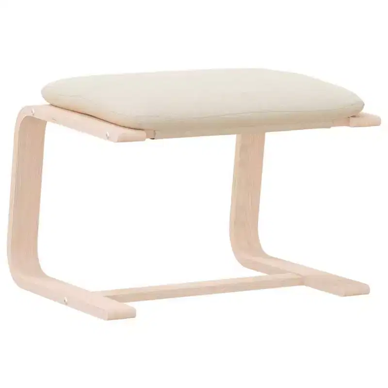 vidaXL Ottoman Footstool Pouf Hassock Stool Pouffe Living Room Seat Fabric - Cream