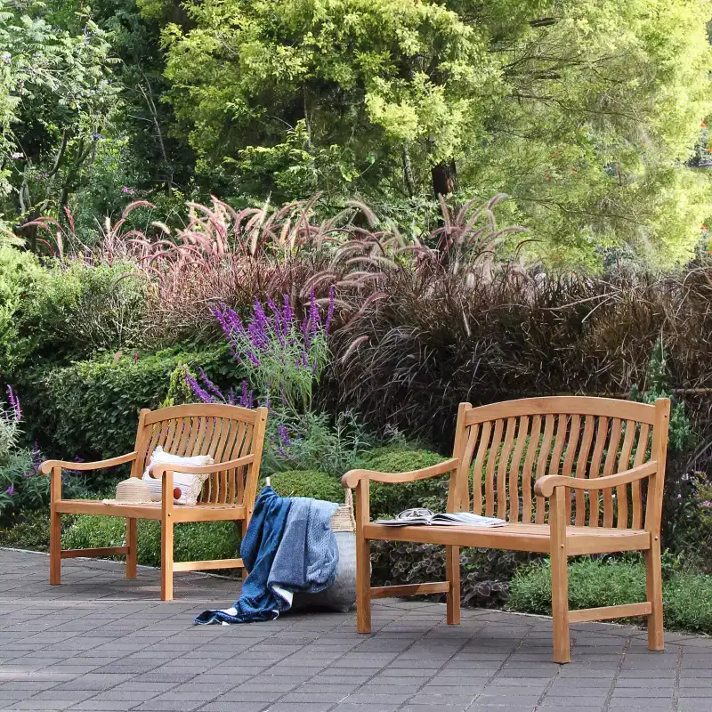 Sonoma Lane Gresham Teak Outdoor Garden Bench - Weather-Resistant, 500 lb Capacity
