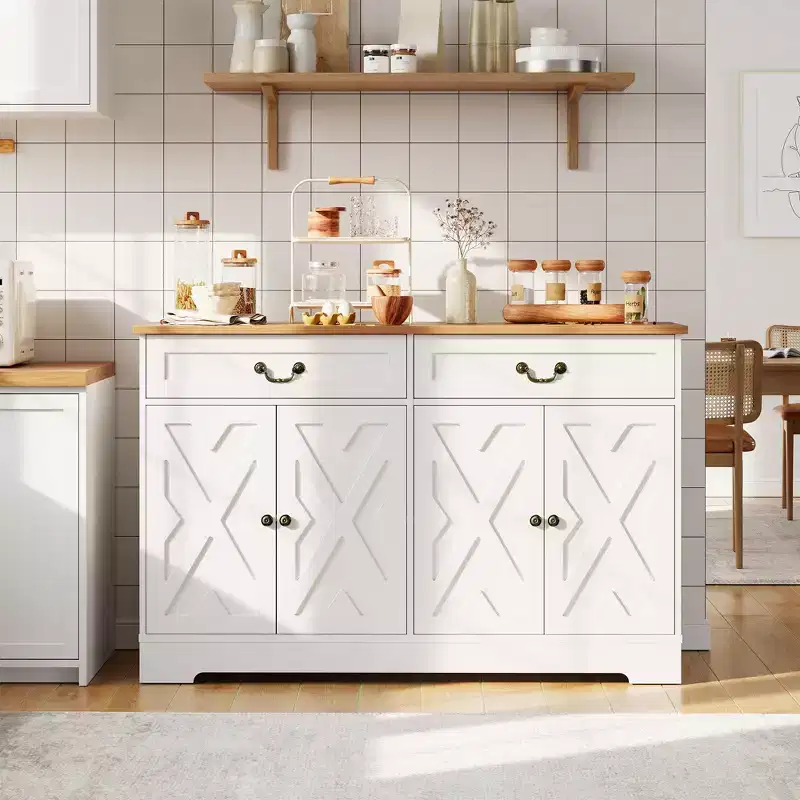 Kitchen Storage Buffet Sideboard, Large Kitchen Storage Cabinet, Dining Room Coffee Bar Organizer,