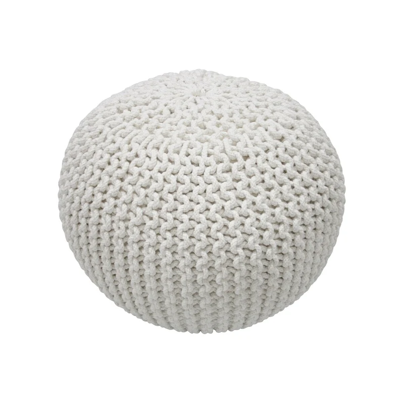 Nuloom Ling Round Knit Filled Ottoman Pouf