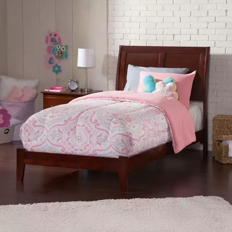 HomeStock 41.54 in.H Walnut Twin XL Size Freestanding Headboards with Bed Frame
