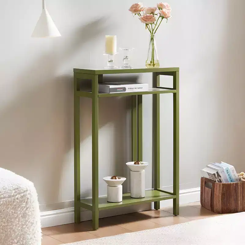 Kings Brand Furniture Narrow Console Sofa Table with Storage Shelves, Accent Side Table For Bedroom, Entryway, Hallway, Living Room, Foyer