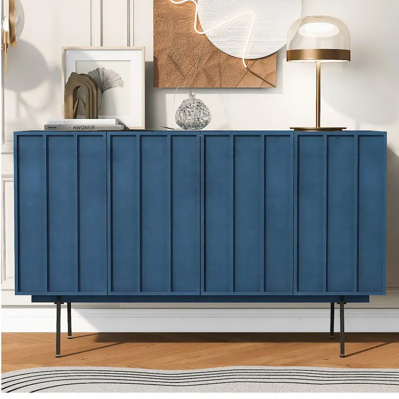 Modern Cabinet with 4 Doors and Adjustable Shelves