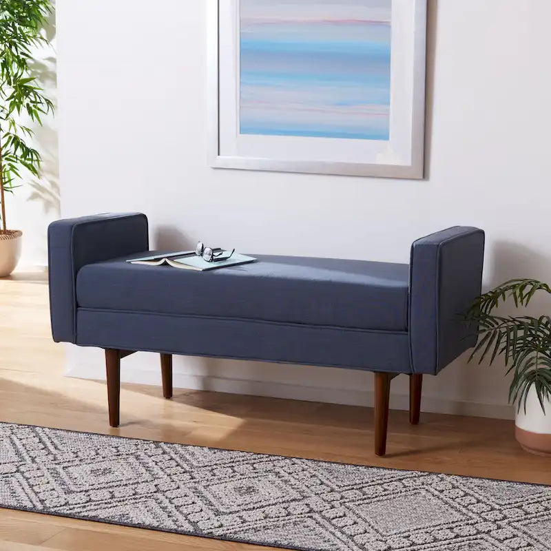 Mid-Century Modern 25-inch Bench - 49 W x 18 L x 25 H - 49Wx18Dx25H
